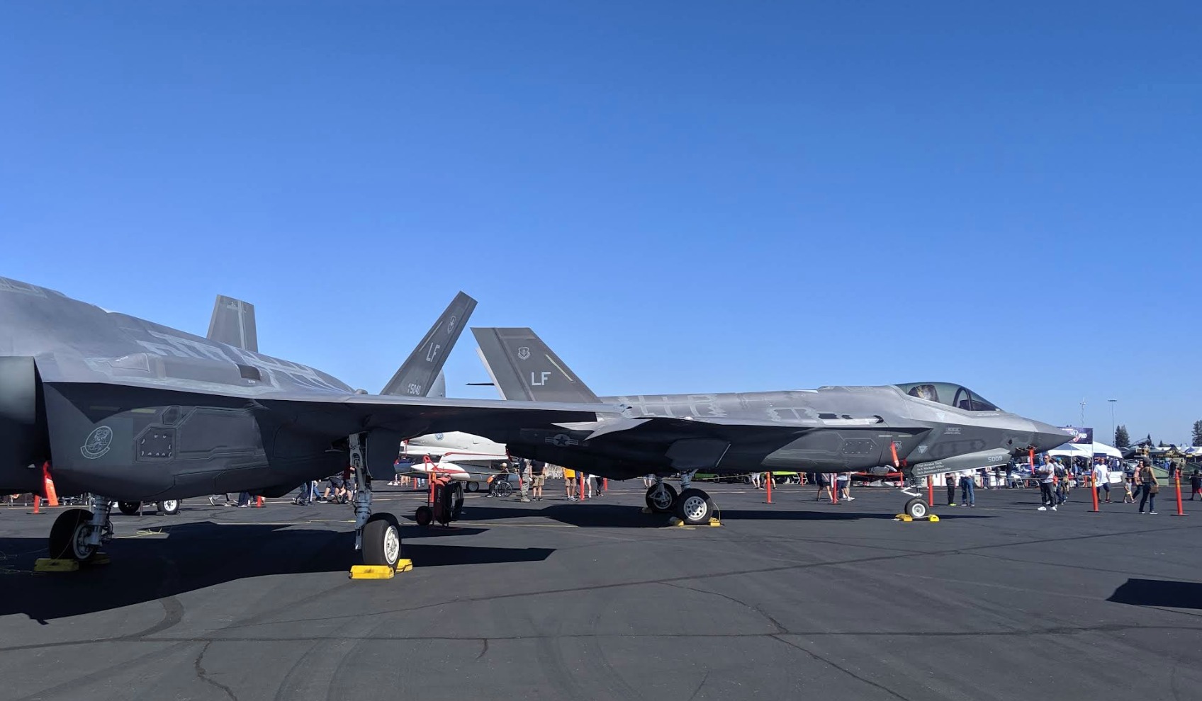 F-35 fighter jets on the tarmac at the California Capital Airshow, Sacramento Mather Airport, Mather CA 95655